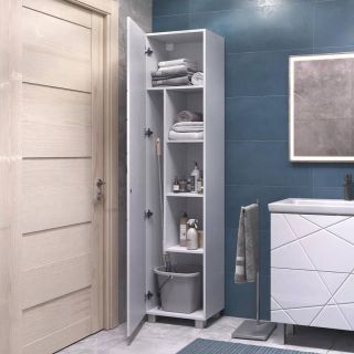 Пенал напольный Vigo Geometry 243 поставляется в разобранном виде белый